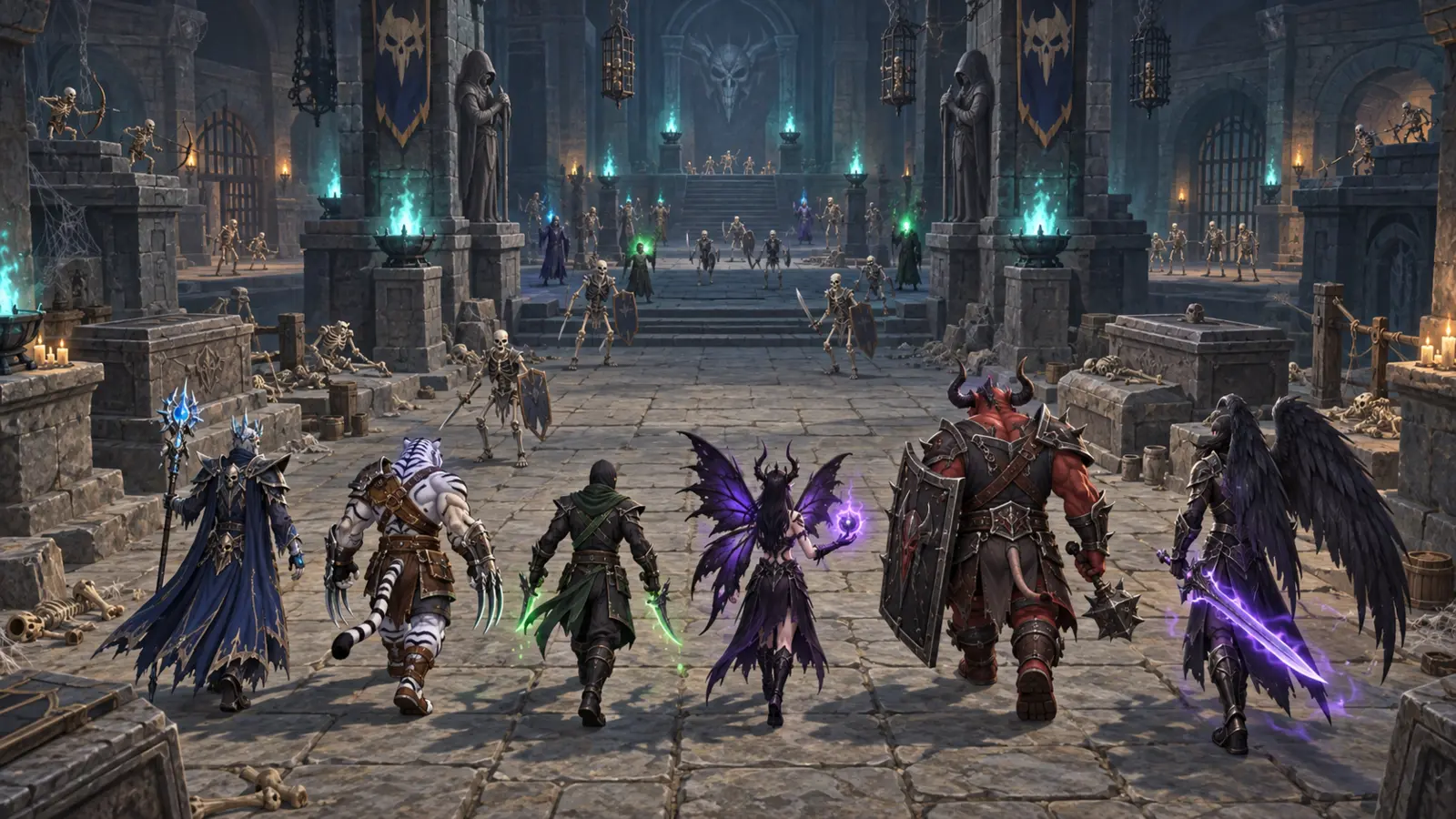 Party entering an ancient dungeon