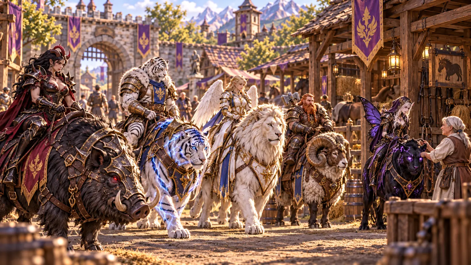 Many fantasy races in town