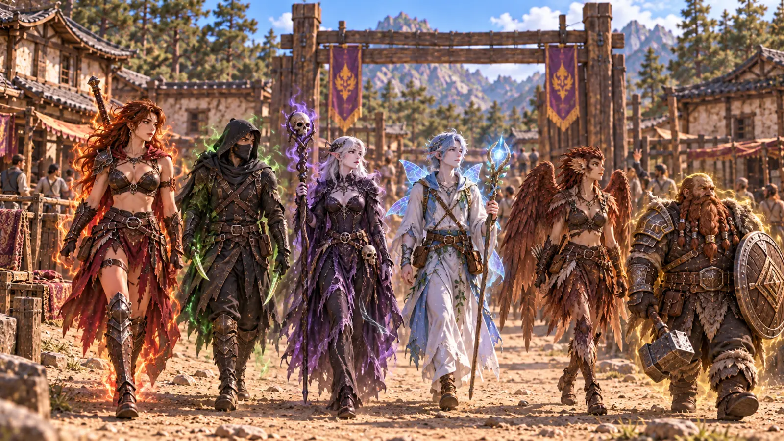 Diverse adventuring party