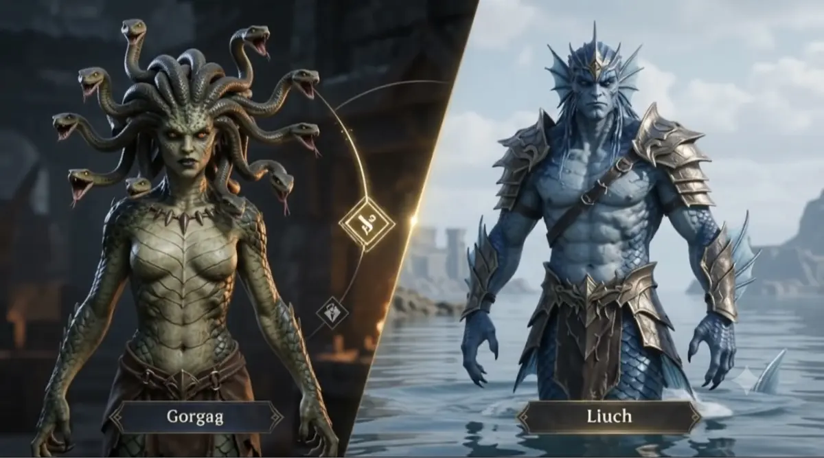 Gorgon and lich race concepts