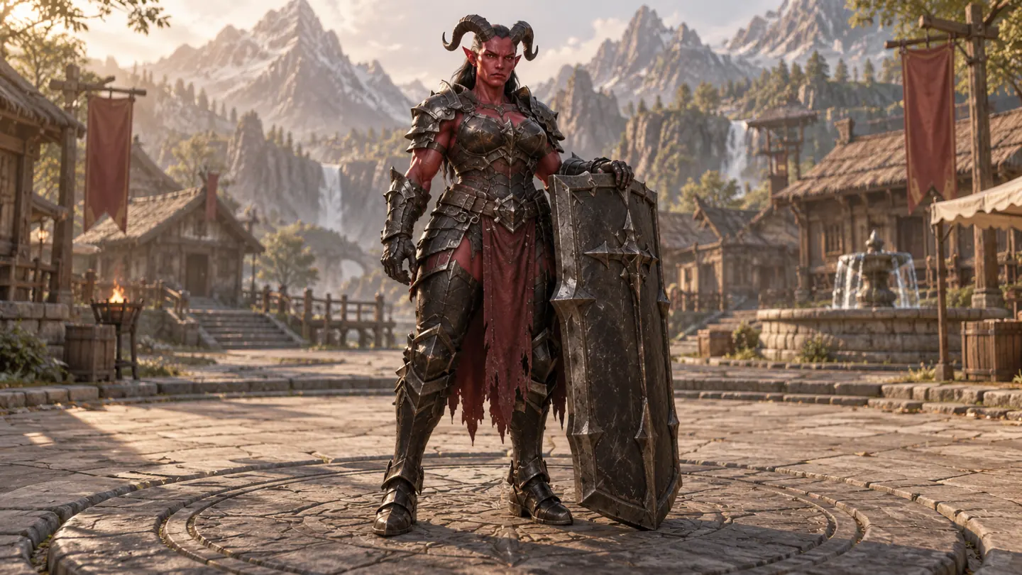 Demon shieldbearer — character and world concept