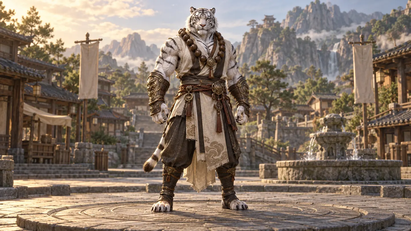 White tiger warrior — character and world concept