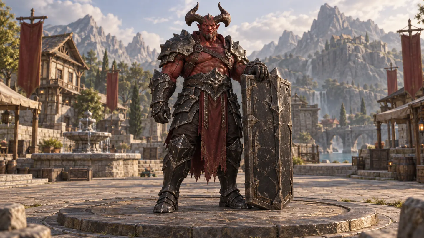 Red demon tank — character and world concept