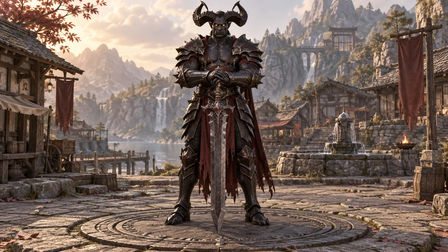 Black demon warrior — character and world concept